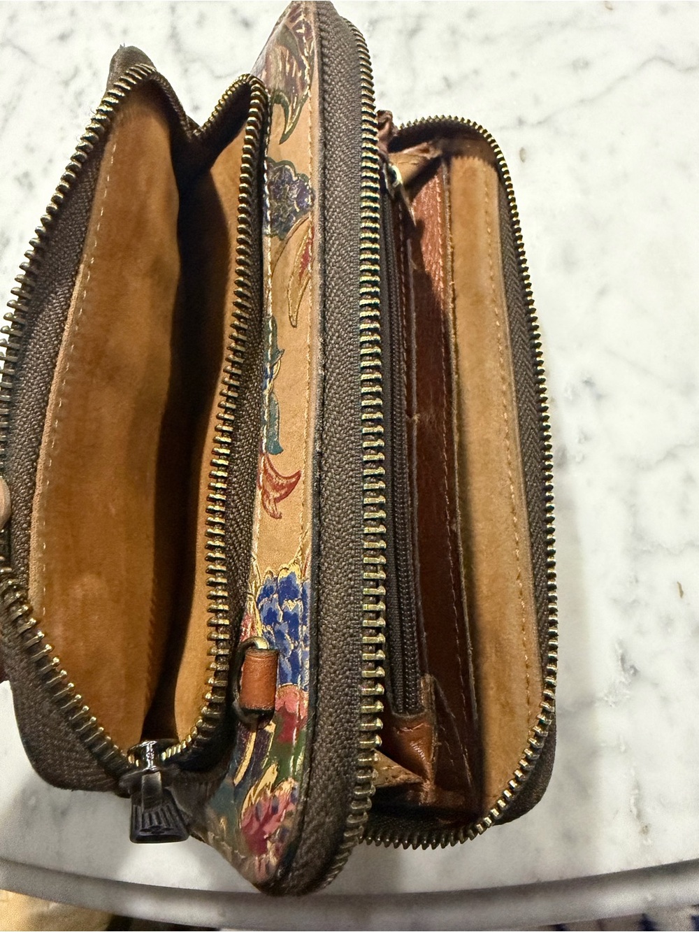 Patricia Nash Tan Floral-Print Leather Wallet with Multicolor Accents - Picture 8 of 8